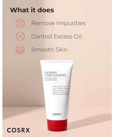 COSRX AC Collection Calming Foam Cleanser 150ml - Gentle Facial Cleanser for Acne Prone & Sensitive Skin | Korean Skincare, Paraben-Free - Buy Online on GoSupps.com