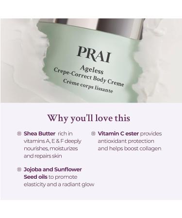 PRAI Beauty Ageless Crepe-Correct Body Creme | Anti-Aging & Anti-Wrinkle Cream for Crepe Skin | 4 Oz Body Skin Care Product - Buy Online on GoSupps.com