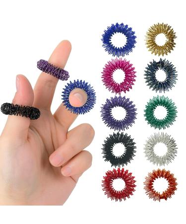 Xoudke 10 piece acupressure ring set massage rings for finger acupressure ring massage ring for stress reducing and promoting blood circulation finger massage or toe massage