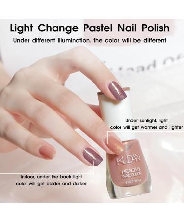 Glitter Nail Polish Pink Glitter Nail Polish Light-Changing Aurora Shimmer Nail Varnish Quick Dry & Long Lasting Nail Polish Water Based Natural Nail Polish for DIY Nail Art 23AuroraPink - Buy Online on GoSupps.com