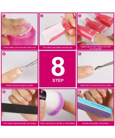 YIMICOO Nail Polish Gel Remover Kit - 10pcs Clips, 160ml Remover, Cotton Pads & More - Buy Online on GoSupps.com