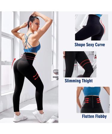 KUMAYES Sauna Leggings Women's High Waist Compression Sweat Pants - Black XL - Buy Online on GoSupps.com
