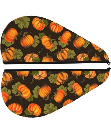 Hair Towel Wrap - Quick-Dry Turban with Button | Orange Pumpkin - Ideal for Fast Hair Drying - Buy Online on GoSupps.com