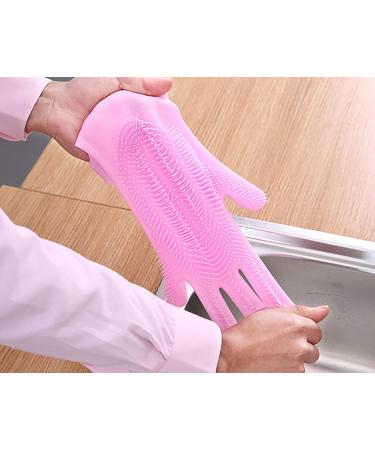 Dishwashing Silicone Gloves Kitchen Brush Gloves Car Wash Gloves Cleaning Gloves Cleaning Hygiene Gloves (pink) - Buy Online on GoSupps.com