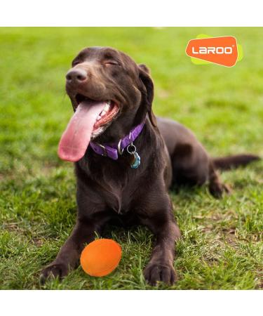 Laroo Dog Toys: Durable Natural Rubber Squeaker Dog Ball Football for Small & Large Dogs - 6.5*8cm Orange - Buy Online on GoSupps.com