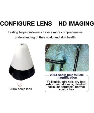 Skin Diagnosis Hair Analyzer 200X Skin Hair Scalp Detector Analyzer Skin Diagnosis Scanner System Scalp Hair Follicle Oil Moisture Magnifying Detector for Home Salon - Buy Online on GoSupps.com