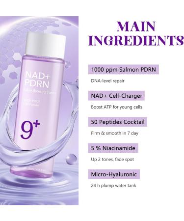 NAD+PDRN Glow Brightening Toner | No.9 Brightening Toner | Firming Skin Anti Wrinkle Soothing Moisturizing | Firming Skincare Products | 4.06FL OZ | 1PCS. - Buy Online on GoSupps.com