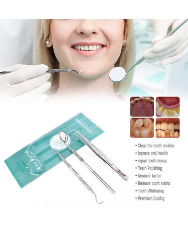 Stainless Steel Dental Plaque Remover Kit - 3 Pcs Dental Cleaning Set with Dentist Mirror for Men, Women, Kids - Home Use - Buy Online on GoSupps.com