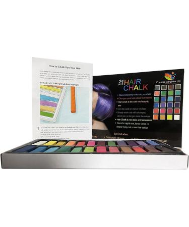 24 Piece Hair Chalk Vibrant Colours Temporary Hair Dye Gloves & Cape Included - Buy Online on GoSupps.com