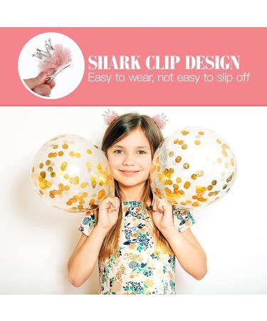 Bestoyard 2Pcs Diamond Crown Hair Pin Princess Flower Mesh Hair Clips - Pink Rhinestone Crystal Tiara Barrettes for Kids Party Accessory - Buy Online on GoSupps.com