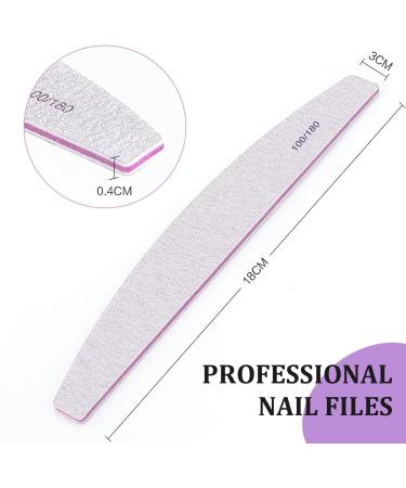 Nail Files 20PCS Professional Double Sided 100/180 Grit Nail Files Emery Board Manicure Pedicure Tool and Nail Buffering Files - Buy Online on GoSupps.com