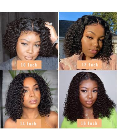 12 Inch Curly Bob Wig | Human Hair Lace Front Wig for Black Women | 180% Density | Pre-Plucked with Baby Hair | Natural Hairline - Buy Online on GoSupps.com