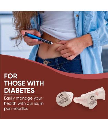 Insulin Pen Needle 100 Count (31G 5mm) - Compact & Reliable for Diabetes Management - Buy Online on GoSupps.com