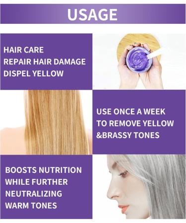 300ml Masque capillaire violet Correcteur de teinte blonde liminer la coloration jaune Shampooing d colorant Traitement des cheveux gris Apr s-shampooing neutralisant blond mauve hair - Buy Online on GoSupps.com