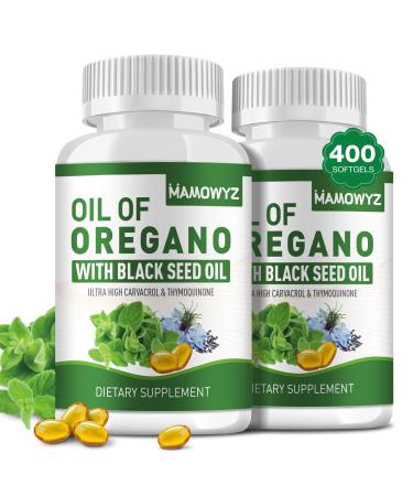 MAMOWYZ Organic Oregano Oil Capsules with Black Seed Oil Immune Support Digestive Health | Non-GMO Gluten Free
