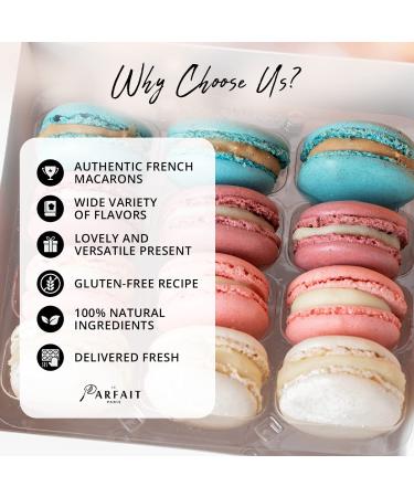 Le Parfait Paris Garden Bloom French Macarons - Gift Box of 12 Assorted Macaroons for Baby Shower, Birthdays, Mothers Day, Anniversary - Gourmet Desserts Snack Box - Baked Pack of 12 - Buy Online on GoSupps.com
