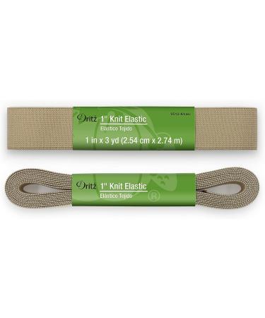 Dritz Knit Khaki Elastic 1-Inch x 3-Yards - Stretchy Sewing Material - Buy Online on GoSupps.com
