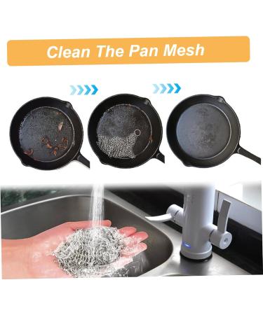 2 Packs Stainless Steel Scrubber 4" and 6" Chainmail Scrubber for Cast Iron Pans Round Reusable Cast Iron Cleaner for Oven Wok Cleaning Cast Iron Scrubber - Buy Online on GoSupps.com