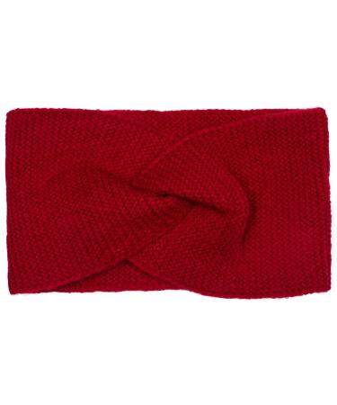 styleBREAKER ladies fine knit headband with twist knot warm winter hairband headband 04026047 color: burgundy-red