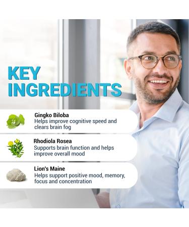 Brainalik Nootropics: Premium Brain Supplements with 8 Ingredients for Memory Support and Mental Clarity | Made in the U.K - Buy Online on GoSupps.com