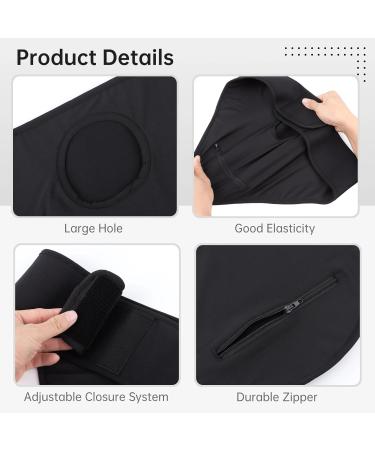 Adjustable Ostomy Belt 33-43 | Zippered Pouch Cover | Elastic Support Belt | Unisex Black Stealth Design - Buy Online on GoSupps.com