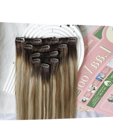 Laavoo Balayage Clip-in Hair Extensions | Real Remy Hair | Brown Blonde Ombre | 70g | 40cm | 5 Pieces - Buy Online on GoSupps.com