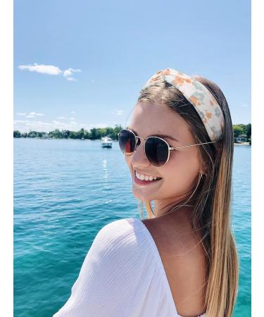WOVOWO Floral Knotted Headbands for Women & Girls - Fashion Hair Hoops with Cross Knot Design, Soft Turban Hair Accessories - Buy Online on GoSupps.com