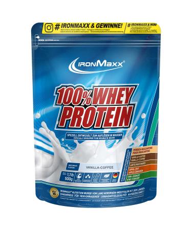 Ironmaxx 100% whey protein powder - vanilla coffee 500g bag |Suck -reduced water -soluble protein powder from whey protein |many different flavors