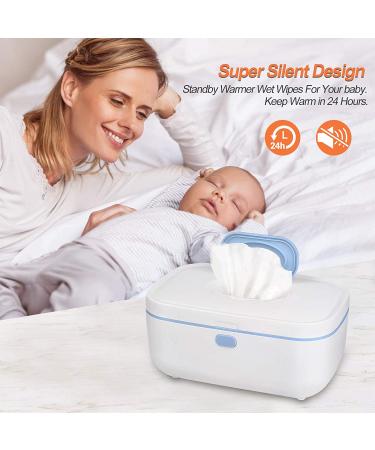Wipe Warmer Baby - Super Fast Top Heating System with LED Display, Constant Temperature (White Blue) - Buy Online on GoSupps.com