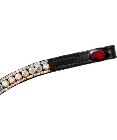 Buy Start Wodenhringriemen Horse Glitter Headband | Leather Diamond Stirrup Straps for Warmblood Thoroughbred & Pony - Full Black/Shimmering - Buy Online on GoSupps.com
