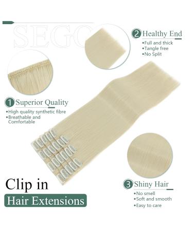Buy Sego 12 Tressen Extensions - Real Hair Clip In Extensions 180g 55cm Bleached Blonde for Full Head - Affordable Quality Hair Extensions - Buy Online on GoSupps.com