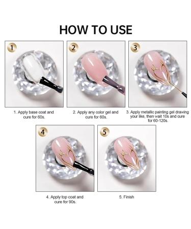 Gold Metallic Painting Gel - 3D Mirror Chrome Gel Polish for DIY Nail Art | Glossy Soak Off Manicure - Buy Online on GoSupps.com