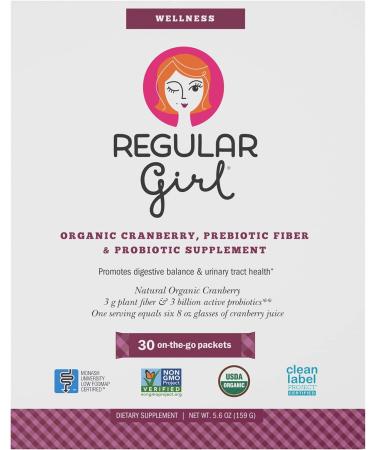 Regular Girl Wellness - Organic Cranberry Prebiotic Fiber & Probiotic Supplement | 30 Servings - Buy Online on GoSupps.com