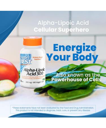 Buy Doctor's Best Alpha-Lipoic Acid 300mg - Supports Glucose Metabolism & Energy Production - Non-GMO Gluten Free Vegan - 180 Count - Buy Online on GoSupps.com