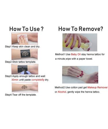 Freehand Ink Temporary Tattoo Kit - Jagua Gel Semi Permanent 3 Bottles Black 1.5oz with 30 Free Stencils for DIY Body Art - Temporary Tattoos for Women, Men, and Kids - Buy Online on GoSupps.com