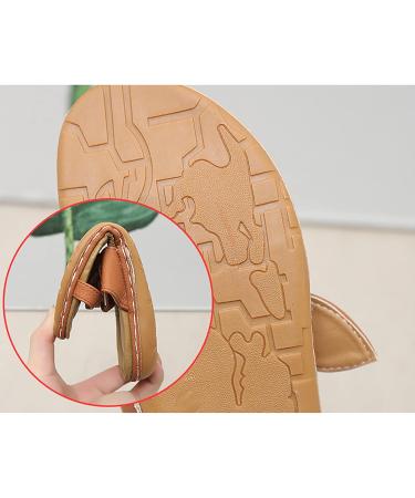 Comfy Breathable PU Leather Bow Flat Heel Flip Flops for Women - Summer Clip Toe Slippers for Big Toe Foot Correction - Size 7 Brown - Buy Online on GoSupps.com