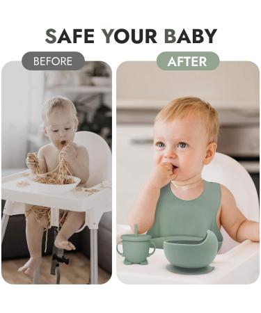 13-Piece EZIO's Baby Weaning Set - Silicone Feeding Set in Army Green - Buy Online on GoSupps.com