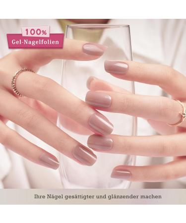 Danni & Toni Iced Latte Half Hardened Gel Nail Foils Shiny Pink Gray Self-Adhesive Nail Stickers for Stunning Designs 28 Foil Wraps - Buy Online on GoSupps.com