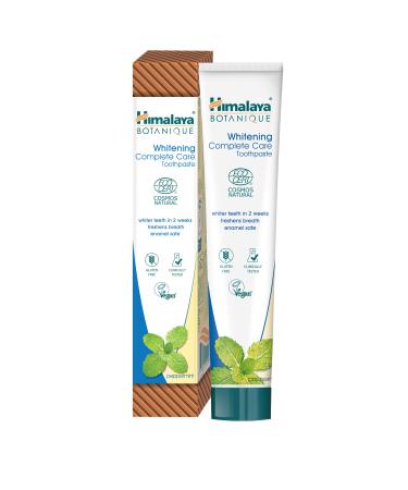 Ecocert Cosmos Natural certified Himalaya Botanique Complete Care Whitening Toothpaste Peppermint Flavor | Fluoride & Gluten Free | Vegan, 75 ml