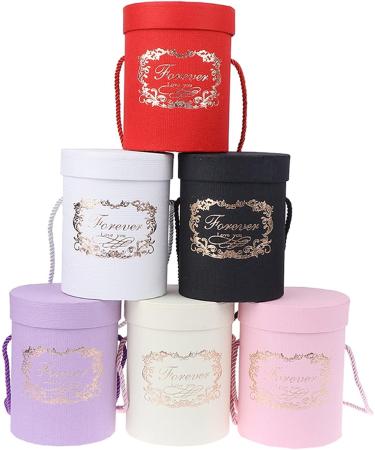 Candy Box 165 * 120mm Round Flower Paper Boxes Lid Hug Bucket Florist Gift Packaging Box Gift Candy Bar Boxes Party Wedding Supply (Color : Red 165x120mm) (Size : Pink 165x120mm) - Buy Online on GoSupps.com