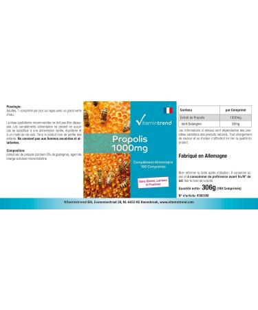 Propolis 1000mg - high dosage - 180 tablets - vegan - 3% Galangina | Vitamintrend  - Buy Online on GoSupps.com