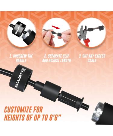 Ballistyx Premium Speed Jump Rope with 360 Spin Steel Handles, Silicone Grips, 2 Adjustable Cables - Ideal for Crossfit, Gym, Home Fitness - Carbon Black - Buy Online on GoSupps.com