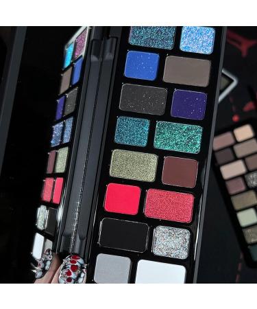 Smokey Eyeshadow Makeup Palette 16 Colors Cool Tone Shimmer Matte Metallic Long Lasting Waterproof Blendable Black Red Green Blue Glitter Neutral Holographic  - Buy Online on GoSupps.com