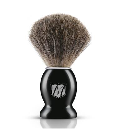 Miusco Natural Badger Hair Shaving Brush and Stand Set | Dark Chrome | Black | Compatible with Safety, Cartridge, & Disposable Razor - Buy Online on GoSupps.com