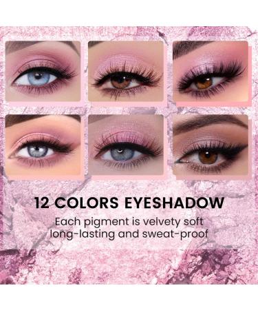 12 Colors White Purple Eye Shadow Palette - Highly Pigmented Matte & Shimmer Waterproof & Blendable - Perfect Travel Gift Kit - Buy Online on GoSupps.com