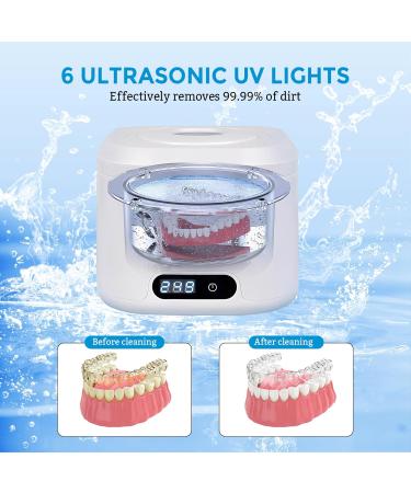  LIROPAU Ultrasonic cleaning device 49000 Hz 340 ml with 6 UV lights and 4 modes ultrasonic cleaner for dental gutter - Buy Online on GoSupps.com