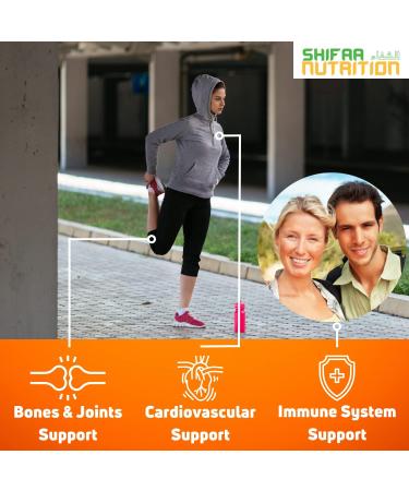 SHIFAA NUTRITION Vegetarian Vitamin D3 Gummies | 2000IU/1000IU | Halal, Non-GMO, Gluten-Free | Supports Bones, Muscles, Immune System | Adults & Kids - Buy Online on GoSupps.com