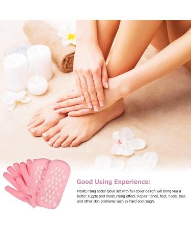 HOMSFOU 2 Sets Spa Moisturizing Socks Foot Moisturizing Hand Moisture Gloves Exfoliating Gloves Exfoliating Socks Spa Gel Gloves Mitts Dry Hands Fabric Skin Cotton - Buy Online on GoSupps.com