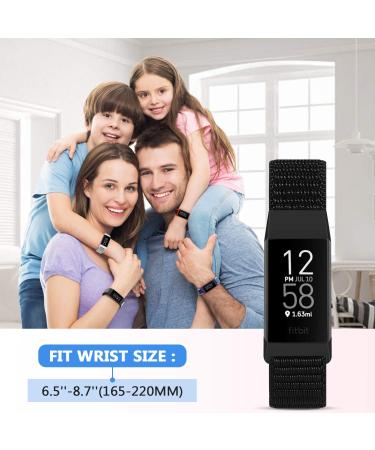 Runostrich Nylon Bracelet for Fitbit Charge 4/3/SE - Soft Breathable Sports Band for Women - Dark Black Replacement Strap - Buy Online on GoSupps.com