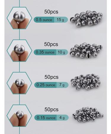 Avlcoaky Split Shot Fishing Weights 0.15oz 50-Pack - Large Sinkers for Fishing Line, Removable Round Split Shot Sinkers for Saltwater & Freshwater Fishing - Buy Online on GoSupps.com